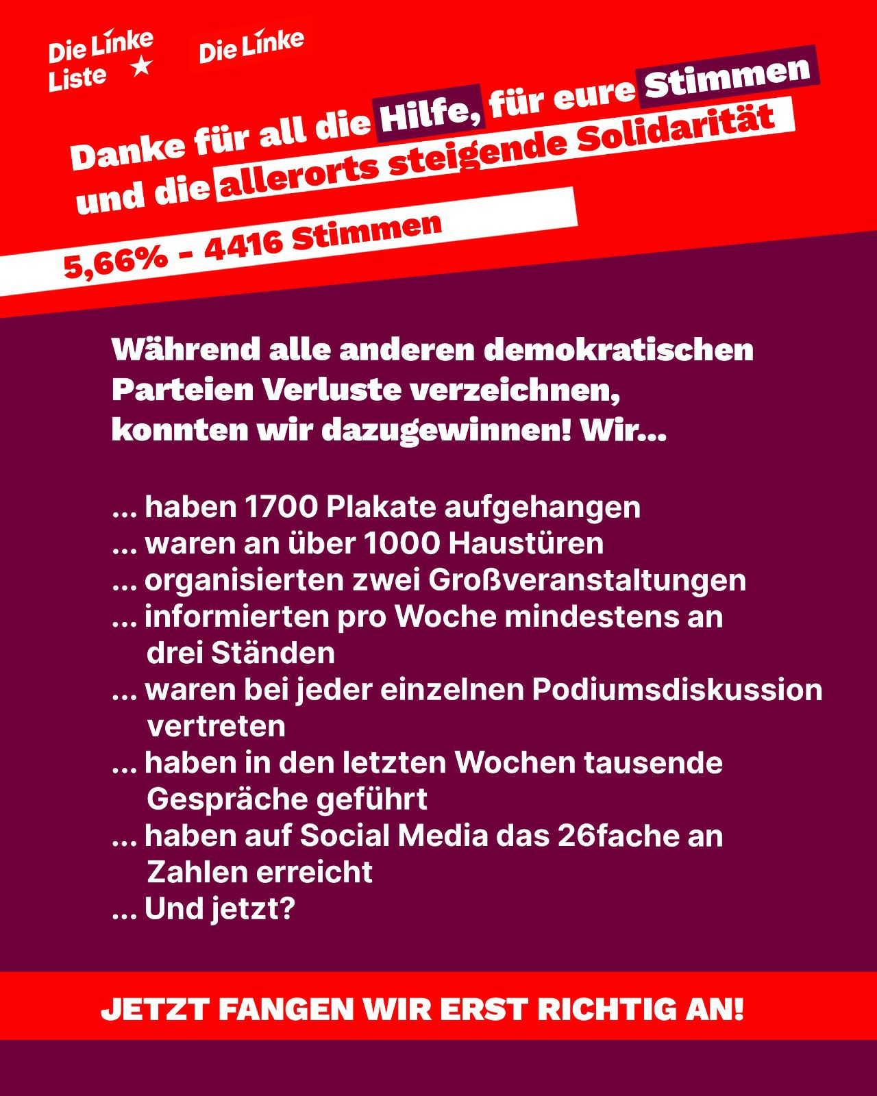 Kommunalwahl: Wir sagen danke!