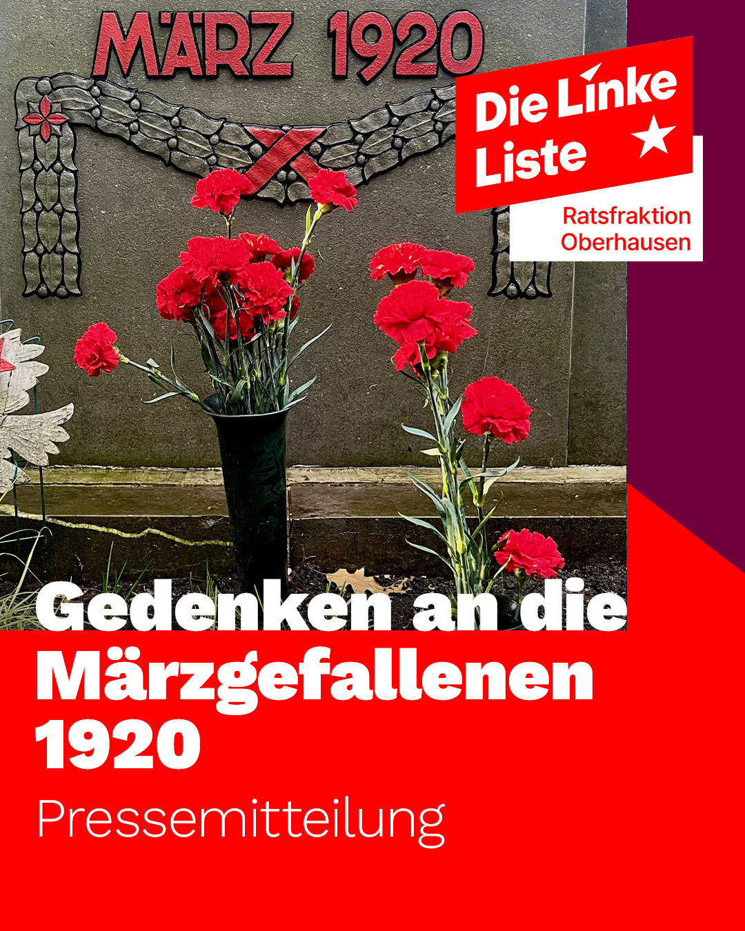 Pressemitteilung zum Gedenken an die Märzgefallenen 1920